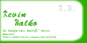 kevin walko business card